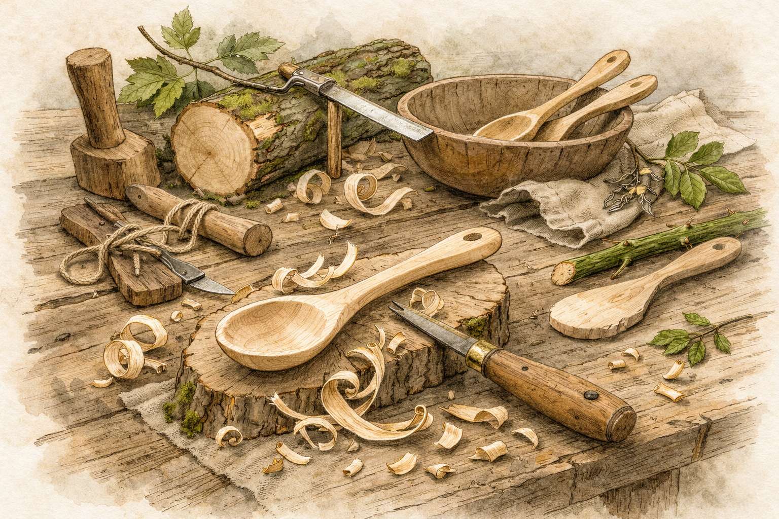 Green Woodworking Spoon